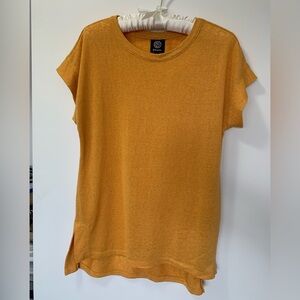 Bobeau Mustard Yellow Short Sleeve Top